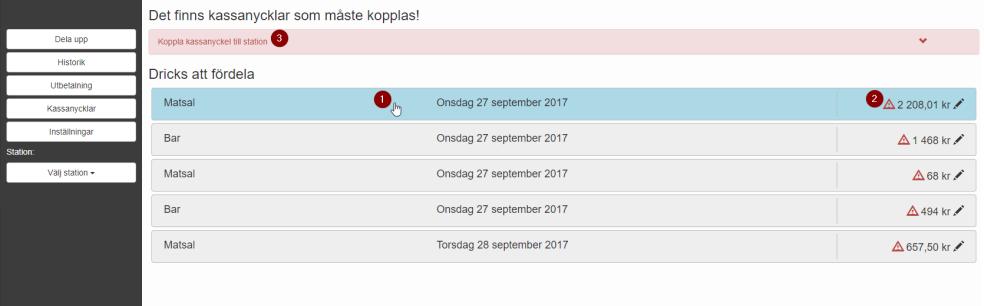 FÖRDELA 1. Station för vald pott 2. Uppdelningstyp 3.