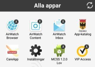 för att öppna skärmen Alla appar. 1.