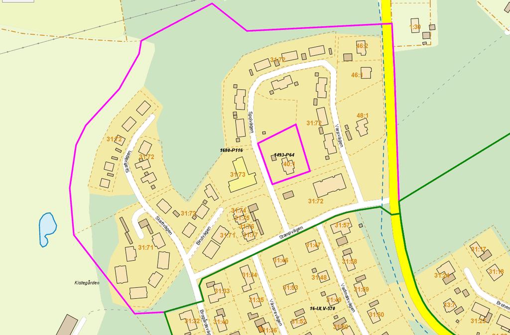 HISTORIK Det berörda området, Norra Kistegården utgjordes fram till 1990-talet av skogsmark med undantag för två bostadshus uppförda år 1930 (Ullervad 48:1) och 1948 (Ullervad 46:1) samt ett