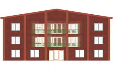 Solstudier Innergård med glastak ger ljus. En loftgång leder till studentlägenheterna på övre plan. Solstudier har utförts i en digital 3D-modell med den föreslagna bebyggelsen.