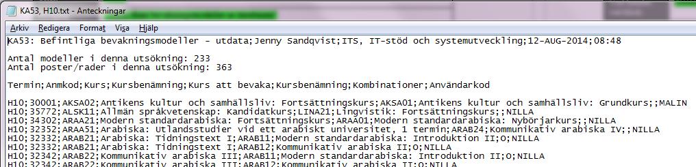 Per Lindgren 2008-09-04 38 (42) 2.10.4 Datafil (textfil) Datafilen ska vara en teckenseparerad fil. Som fältavgränsare används semikolon ( ; ).