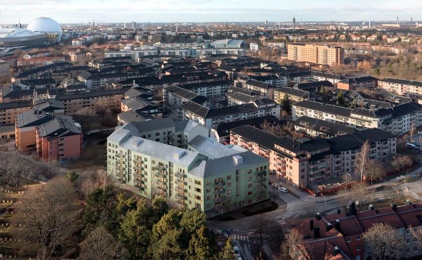 Sida 4 (9) Figur 2: Flygvy som visar det nya kvarteret sett från syd. Tidigare beslut För området gäller stadsplan Pl 7535A, fastställd 1977.