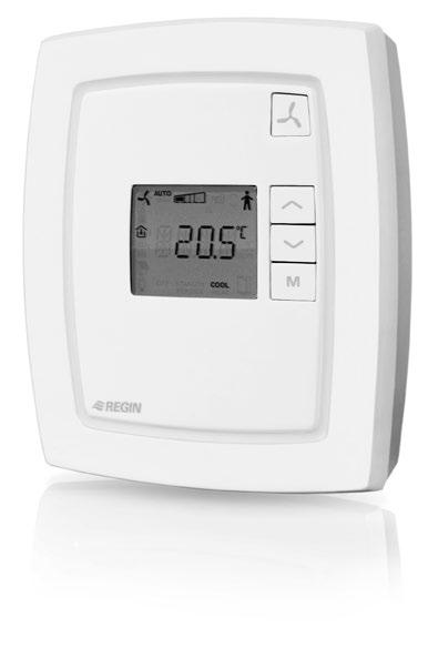 Den har även funktion för styrning av 3-hastighetsfläkt (för fan-coil). Termostaten har matningsspänning 230 V AC.