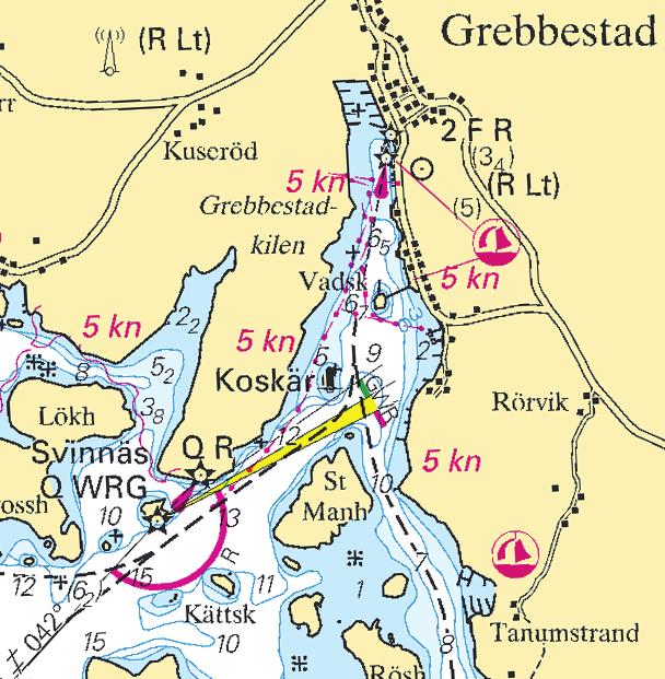 14 Skagerrak / Skagerrak * 7310 Sjökort/Chart: 934 Sverige. Skagerrak. Grebbestad. Koskär. Farledens sträckning korrigeras.