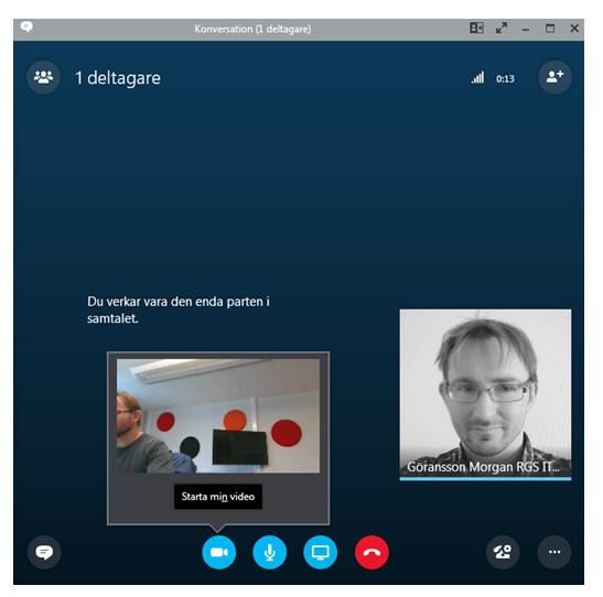 Men beroende på vilken inställning du har i Skype så kan du även behöva slå på ljud och mikrofon.