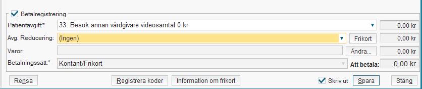 sätter man patientavgift 33. Besök annan vårdgivare videosamtal 0 kr.