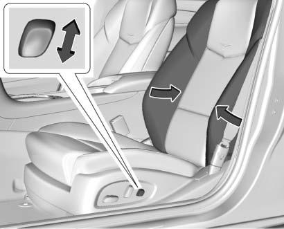 58 SÄTEN OCH SÄKERHETSSYSTEM Justering av övre sidostöd Inställning av lårstoppning Luta tillbaka ryggstöd Om bilen är