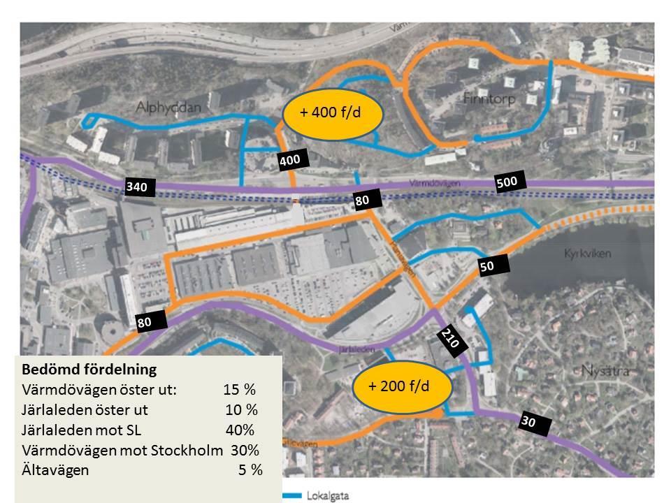 3.1.1 Komplettering av bostäder norr om Värmdövägen och söder om Järlaleden.