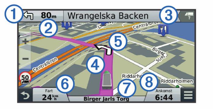 (Ändra ruttberäkningsläget, sidan 5) och undvikanden (Undvika förseningar, vägavgifter och särskilda områden, sidan 6).