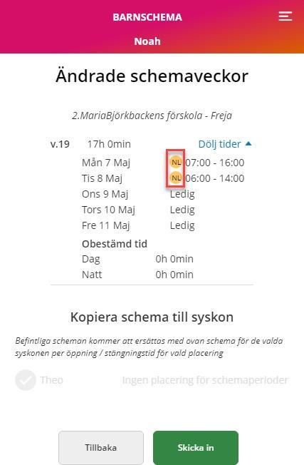 registrera nya schematider för den nya placeringen. 2.