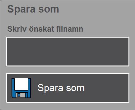 6.7.3 Spara som Skriv in önskat filnamn på den kopia som du vill spara av det öppnade användarprogrammet. Tryck på Spara som. 6.7.4 Återställ originalversion Tryck på Återställ PODD 20 för att återställa originalversionen av PODD 20 Utskriftsprogram.