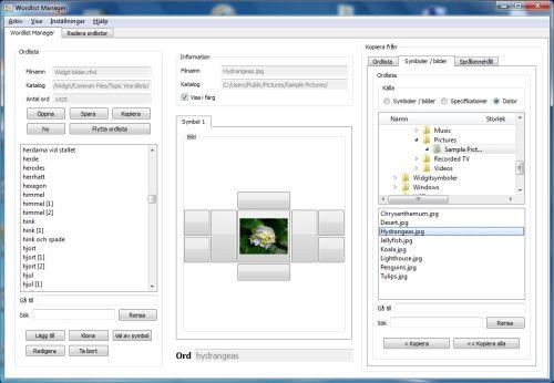 Ny Wordlist Manager Hantera hur symboler och ordlistor ska fungera. I Wordlist Manager har du möjlighet att hantera och skapa dina egna ordlistor.