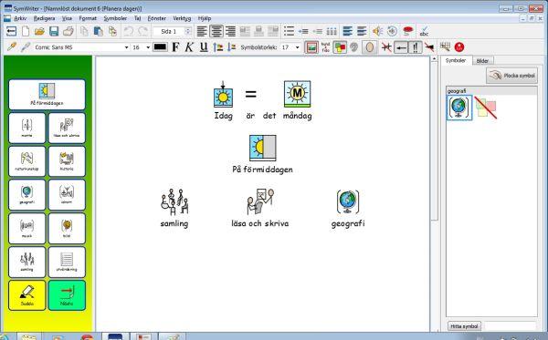 Skrivmiljöer i SymWriter Du kan underlätta skrivandet för eleven med hjälp av skrivmiljöer, vilka kan innehålla tavlor och olika typer av celler.