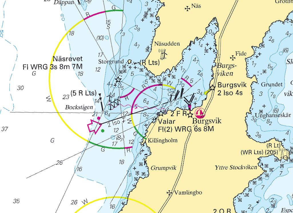 6 Mellersta Östersjön / Central Baltic * 7227 Sjökort/Chart: 6, 7, 71 Sverige. Mellersta Östersjön. Gotland. Burgsvik. Fyren Valar ny karaktär.