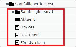 Undre delen Den undre delen består av undersidor. Undersidorna kan ha två olika sidtyper. Innehållsflik Listning och Innehållsflik Sida.