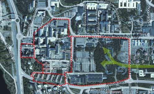 Blandad stadsbebyggelse Norrlands universitetssjukhus Blandad stadsbebyggelse Bostäder Norrlands universitetssjukhus, bostadsomr