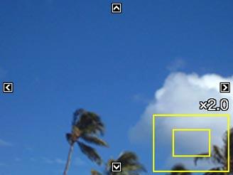 AVSPELNING Zoomning av den visade bilden Gör på följande sätt för att zooma in bilden som nu visas på skärmen till upp till åtta gånger dess normala storlek. 1.