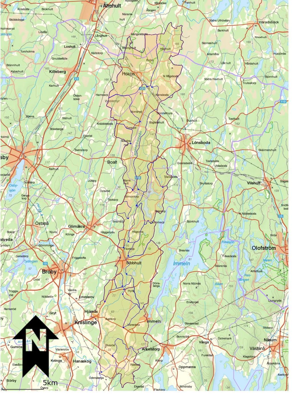 Figur 4. Klassning av medelfärgtal 2014 i provpunkter nr 1 20 i Bivarödsån.