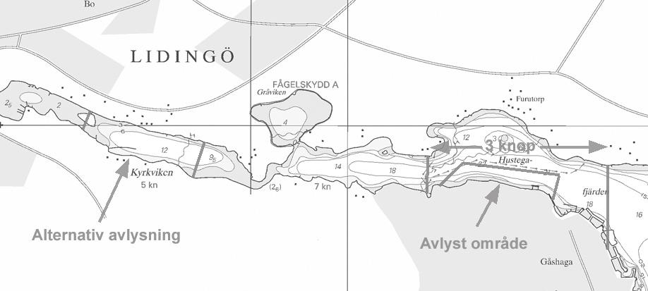 Nr 75 4 * 2732 (T) Sjökort/Chart: 6142 Sverige. Norra Östersjön. Stockholms skärgård. Lidingö. Hustegafjärden. Kyrkviken. Tillfällig avlysning och fartbegränsning. Tidpunkt: Den 21 augusti kl.