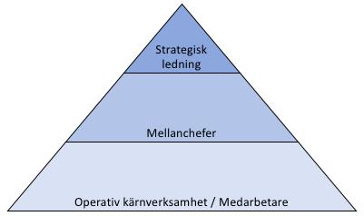 riktlinjer, som sedan konkretiseras av mellancheferna på linjeledningens mellannivå till den operativa kärnverksamheten, där medarbetarna befinner sig.