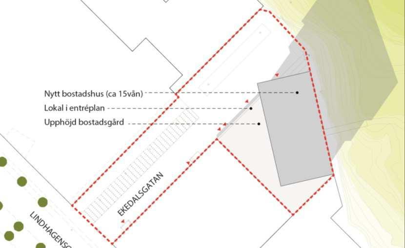 Exakt antal våningar ska utredas i planarbetet. Byggnaden föreslås att placeras på en sockelvåning innehållandes publika lokaler och parkering under mark.