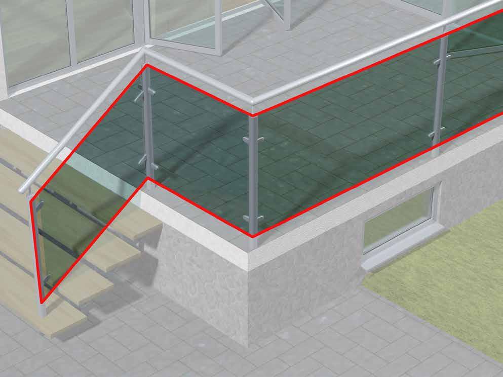 4 1. Glas i räcke vid nivåskillnad < 2 meter Krav: Skydd mot skärskador 2.