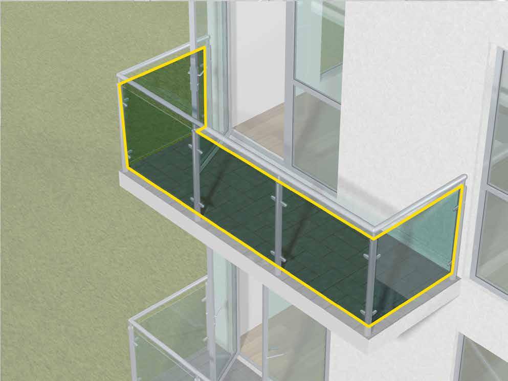 Vid fallrisk är det viktigt att dimensionera hela räcket, inkl infästningar, för de