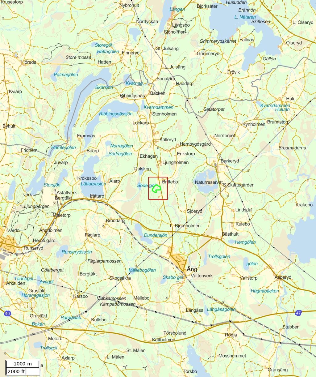 Traktdirektiv 2017-08-17 16:54 Brittebo 1:7 Hushållningssällskapet Skog Översiktskarta Skala: ~1:50000