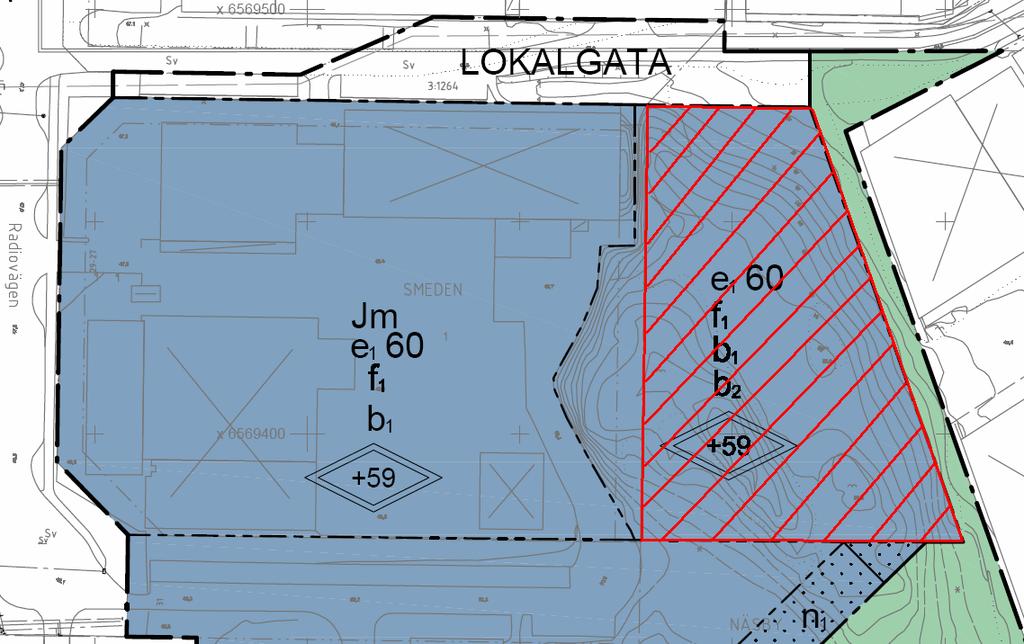 Då kommunen planerar att avyttra del av kommunens fastighet Kumla 3:1264 intill Smeden 1 föreslås fastighetsbildning ske genom antingen avstyckning eller fastighetsreglering.