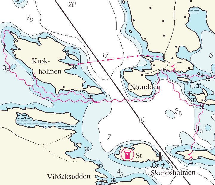 Nr 41 4 Sjöfartsverket Oxelösund 2003-0817/12603 Mälaren och Södertälje kanal Sjökort/Chart: 113 1452 Sverige. Mälaren. Hjulstabron. Uppgrundning. Ändrad djupinformation.