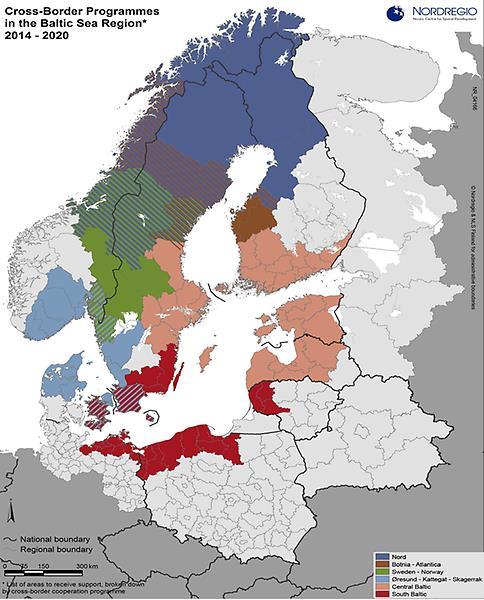 GRÄNSREGIONALA PROGRAM I de gränsregionala samarbetsprogrammen sker samarbetet mellan regioner som fysiskt gränsar till varandra.