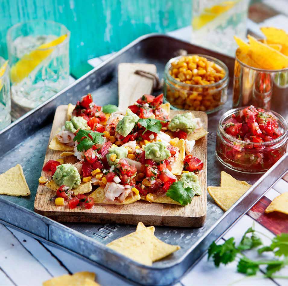 FISH TACO med tomatsalsa, rostad majs och guacamole 4 port.