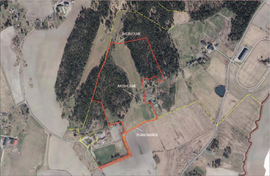 Områdesmiljö - bebyggelsestruktur NATUR Mark och vegetation Planområdet är oexploaterat och består av åker och skog.