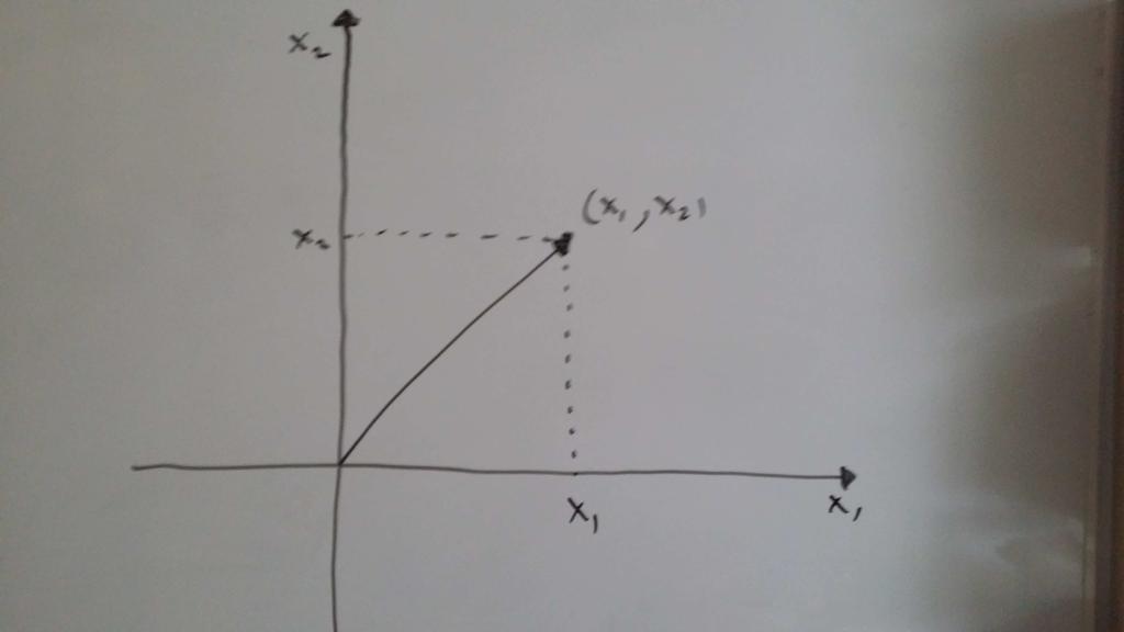 Geometri: x = (x 1,x 2 ) som vektor Låt x = (x