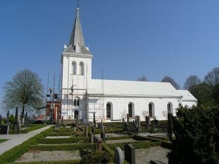 Bildbilaga Lackalänga kyrka, ställningsbygget