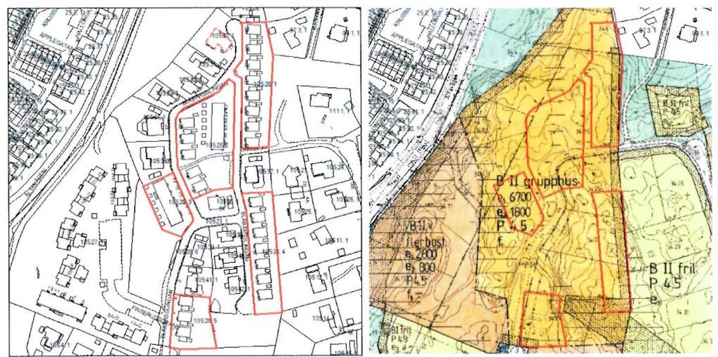 Den gällande planen reglerar högsta tillåtna bruttoarea till 6700 kvadratmeter för bostadsbyggnad och till 1800 kvadratmeter för komplementbyggnad.