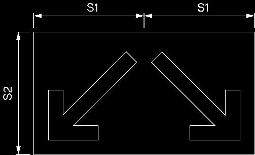 ska vara minst 0,10 meter och S2 ska vara minst 0,40 meter. Förhållandet mellan höjd och bredd ska vara 1:4.