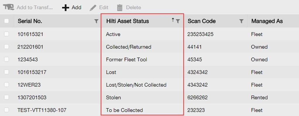 Med denna nya Hilti inventariestatusinformation kan du dubbelkontrollera om en stulen Hiltiinventarie redan har rapporterats till