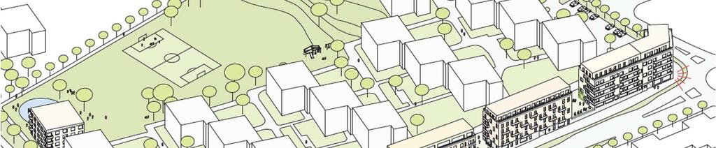 BC Bostäder och centrumändamål Befintlig bebyggelse Planen medger en byggrätt för befintliga byggnader för bostad och centrumändamål i fyra våningar.