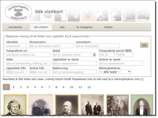 Sök/lägg in i visitkortsdatbasen http://ssf-familjenotiser.se/visitkort/index.