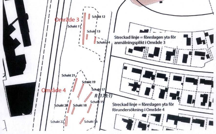 Figur 47. Utredning av fornlämningar inom delområde 3 och 4.