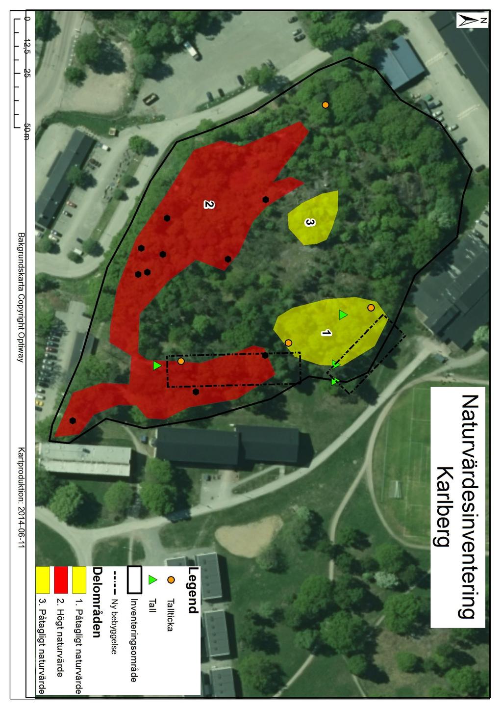 Karta inventeringsområde och naturvärdesobjekt 2014-05-15 Fältskäret Ek Bild 4.