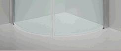 Duschvägg Linc Niagara Rundade i frostat glas 90x90cm blank