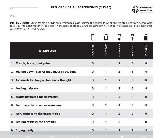 Kapitel 4: Refugee health screener-15 Screeningverktyg för