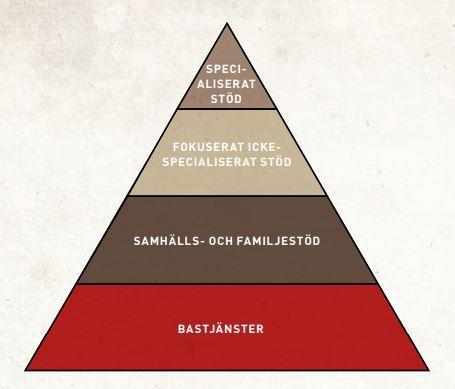 Interventionsmodell (kap 3) Specialiserat stöd Hänvisning till existerande hälso-sjukvårdsystemet Fokuserat ickespecialiserat stöd -