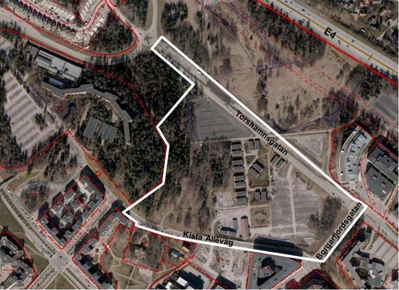 Sida 4 (15) Planområdet Planförslaget Stadsstruktur och stadsbild Stadsbilden för Kista Äng utgår ifrån platsens skålliknande form, där befintliga omgivande gator och natur ligger högre än områdets