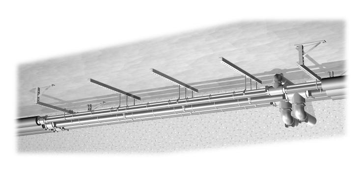 Installation Installation med Wirsbo-PEX-rör i källarstråk eller undertak Plaströr har stor längdutvidgning men små längdutvidgningskrafter jämfört med metallrör.