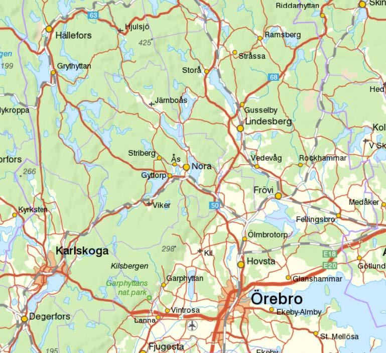 Förlängd koncession för befintlig 145 kv ledning mellan Källtjärn och Nora i Karlskoga och Nora kommun, Örebro län
