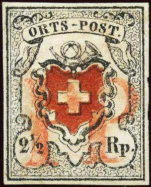 Det schweiziska postväsendet Den 1 januari 1849 grundades det schweiziska postväsendet och 1850 gav Schweiz ut sina första frimärken. Det blev en övergångstid mellan 1849-1854.