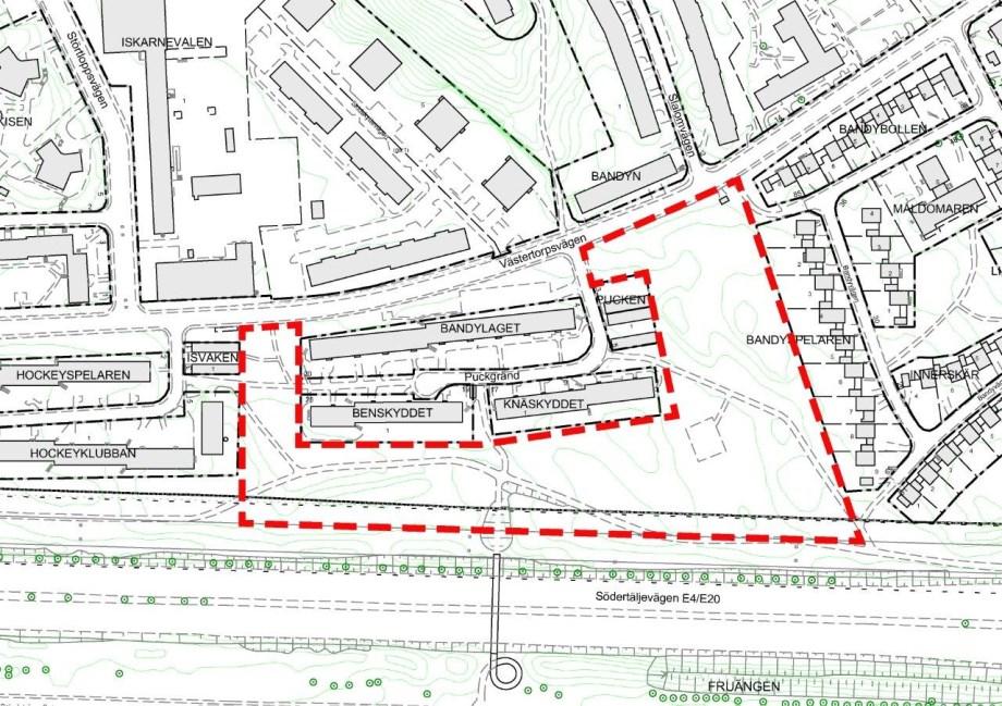 Sida 4 (15) Markägoförhållanden Området omfattar del av Västberga 1:1 som ägs av Stockholms stad och är ca 15 000 kvm stort. Avgränsning av planområdet.